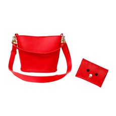 todan 手提包+狗幣卡包DIY包, 1套, 櫻桃紅