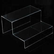VMD 階梯式鞋子展示架 2層, 透明, 1個