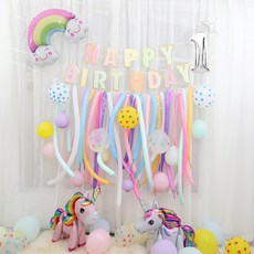 피앤비유니티 실버숫자 유니콘 프리데코 로얄풍선 세트, 1, 1세트