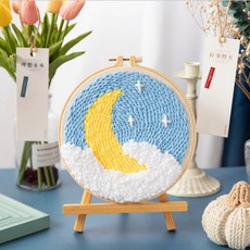 五味熊衝針DIY刺繡套組, 08 雲上的月亮