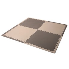 EVA材質巧拼墊組 XL號, 米色+巧克力棕色, 1組