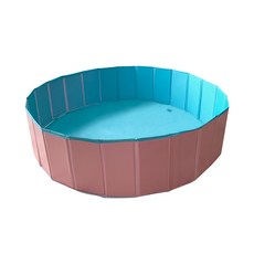 까사드로잉 접이식 멀티 방수 촉감 놀이 매트 볼 풀장, 핑크 + 블루, 1개