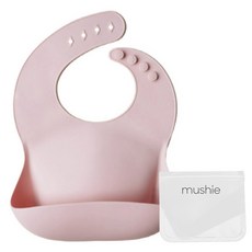 BIBS 孩童矽膠印花圍兜+專用收納袋組, Blush, 1組