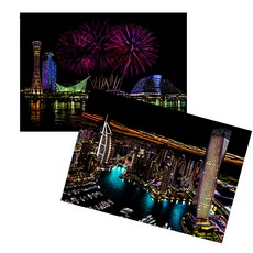 Scratch Story View DIY 紙本書 2件組 夜景, 杜拜, 神戶