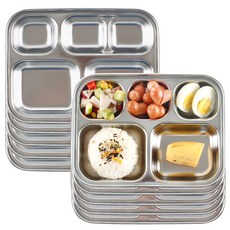 aizoum 不鏽鋼餐盤 10入, 單色