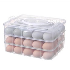 Topsiga TCR 附提把三層雞蛋收納盒, 透明