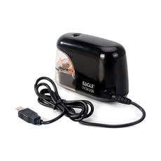 EaGLE LED燈細緻電動削鉛筆器USB+替換刀片, 黑色, 1組