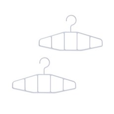 JCP 白色多格網格衣架 S, 單一顏色, 2個