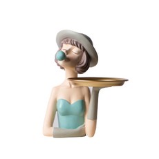 TCR泡泡糖少女室內裝飾盤子盤子, 藍色, 1入