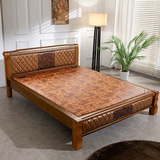 명품의료기 황토볼 원목 흙침대 J203PUQ 방문설치, 브라운