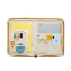 FunnYmade 文件收納平板電腦包, 1個, 芥末黃