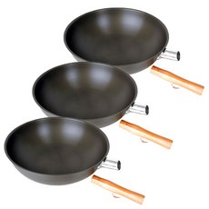 유진 경질 자루 중국팬, 3개, 36cm