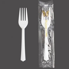 高級獨立包裝一次性叉子 白色, 1入, 1000個