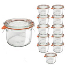 WECK 模壓玻璃儲物瓶 NO.751, 200毫升, 12入