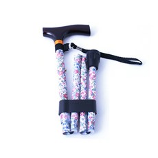 홈케어 접이식 패션 지팡이, 나팔꽃무늬, 1개