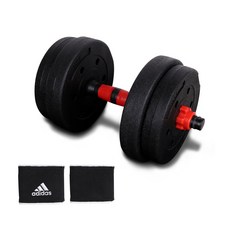 adidas 愛迪達 組裝式啞鈴 15kg+運動腕帶 2入 隨機出貨, 1組