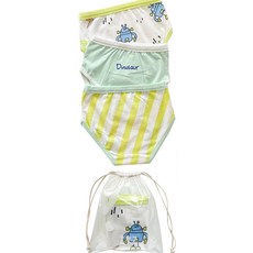 ZYZ 男童恐龍機器人三角內褲3件組 + 收納袋組合