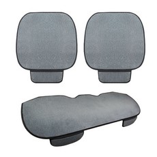 River Fox 冬季車用細纖維坐墊 前座2入 + 後座全套組, 灰色, 1套