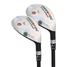 GREENROC Ahwa Golf Utility Wood No. 5 No. 7 R 2種+高爾夫握把+頭套套組, 隨機發貨（桿身、頭套）、黑色（高爾夫球把）