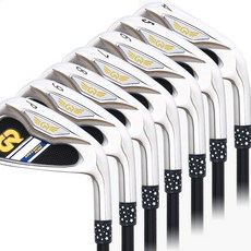 GREENROC Ahwa Golf 男式鐵桿碳素 7 種 + 高爾夫握把黑色套組, R