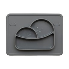 쁘띠팡 럭셔리 실리콘 흡착 유아식, DARK GRAY, 단품, 1개