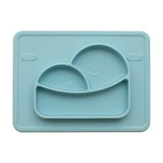 쁘띠팡 럭셔리 실리콘 흡착 유아식, BLUE MINT, 단품, 1개