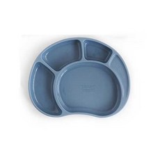 粉彩矽膠吸盤式餐盤, 藍色