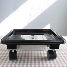 베스트하우스 우레탄바퀴 이동식 정사각 화분 받침대, 블랙, 1개