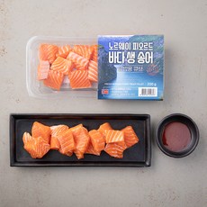 블루씨푸드 노르웨이 피오르드 생 송어 덮밥용 큐브, 200g, 1개