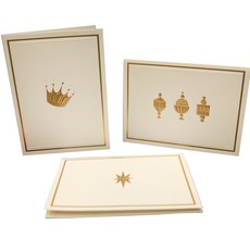 하베스터 크리스마스카드 골드 3종 세트, 혼합색상, 1세트