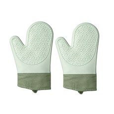 BEULRUMUYEOK 廚房矽膠烤箱手套, 粉彩綠A, 2個