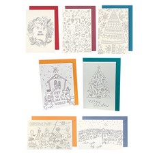 Harvester著色聖誕卡 7種組, 混色, 1套