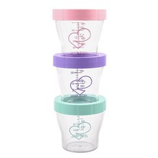 쁘띠팡 이유식 용기 3종 세트 200ml, 혼합색상, 1세트