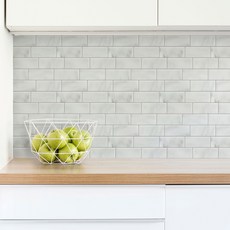 HYUNDAE sheet 3D立體PU壁貼 HUT-99805 比安科白磚 4片, 混合色