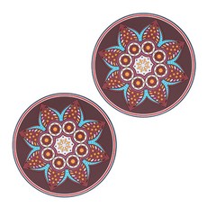 曼陀羅多功能杯墊 2入, 棕色