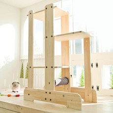 캣츠빌 고양이 원목 아쭈 캣타워 3층, 브라운(카페트), 1개