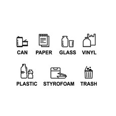 垃圾分類造型貼紙組 sp006, 黑色, 1個