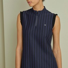 DAKS 女式條紋拼色半拉鍊高爾夫 T恤 DNTS1B312N2