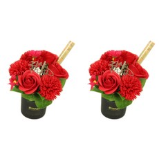 블뤼엔 조화 감사카네이션 블랙센터피스 2p, 레드, 레드