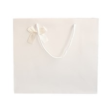 緞帶紙質購物袋, 白色