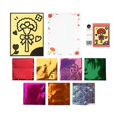 minhwashop 燙金藝術康乃馨卡片製作套組 FDPPP0230, 隨機出貨, 20套