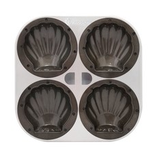 WOOJUNG 4格不沾貝殼造型烤盤模具, 1個