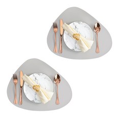 北歐色系大杯墊餐桌墊 2入, 灰色