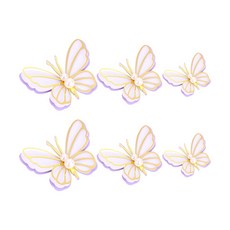 蝴蝶蛋糕裝飾插牌3件組 RK_246, 紫色, 2套