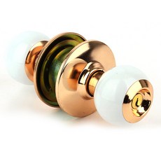 리버그린 원형 화이트 방문손잡이, 1개