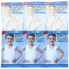 幸福購物中心 男童用 TRY 白色背心 3件 +TRY 白色內褲 3件組