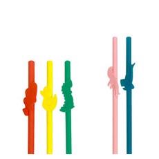 EEeEK 可重複使用矽膠吸管5件組, 1組, 5入