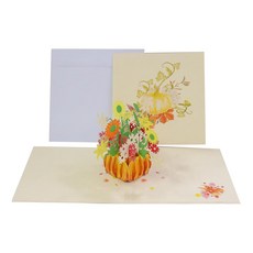 Leeum Dream 3D南瓜花立體卡片, 混合色, 1個