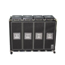 비닐교체식 하우스빈 재활용 분리수거함 4p 커버형 + 전용비닐 50p, 블랙