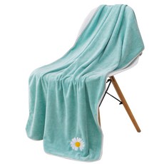 탑시가 TCR 꽃자수 목욕 수건 L, 민트, 1개